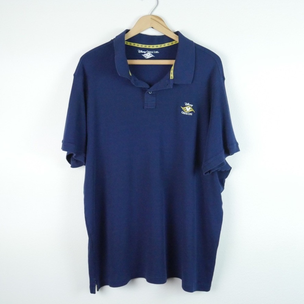 Disney Cruise Line Mens Navy Blue Embroidered Logo Cotton Polo Shirt XXXL